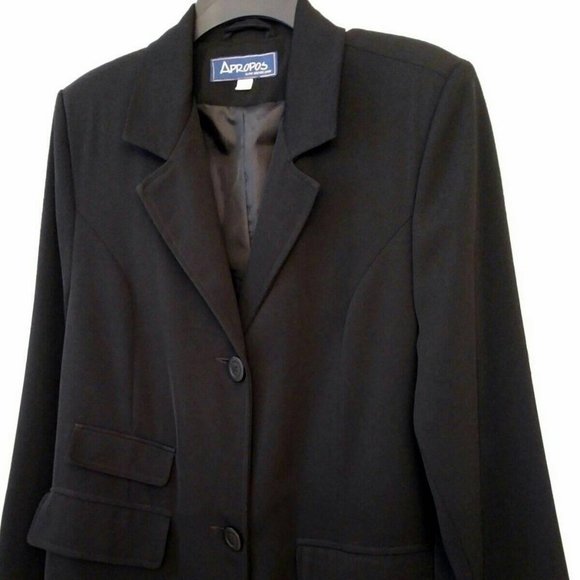 RARE Vintage Black Maxi-Trench Coat, size 9 - Picture 2 of 10